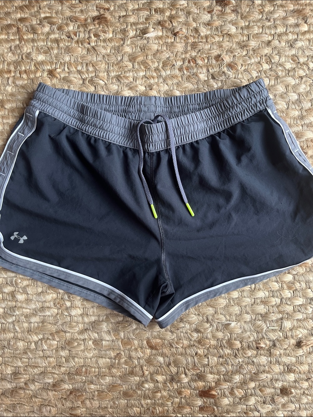 Under Armour Black Women's Athletic Shorts with Gray Waistband